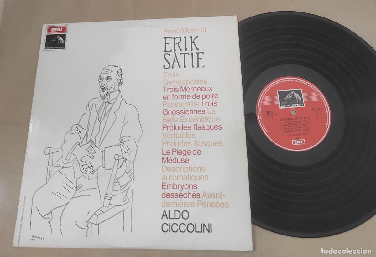 Discos de vinilo: PIANO MUSIC OF ERIK SATIE. ALDO CICCOLINI. HIS MASTER&acute;S VOICE, 1967. EDC. UK-LP-EXCELENTE-