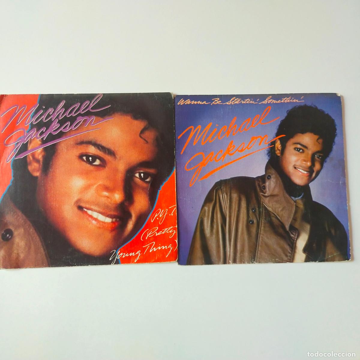 Discos de vinilo: MICHAEL JACKSON- LOTE 2 SINGLES- EXC. ESTADO.