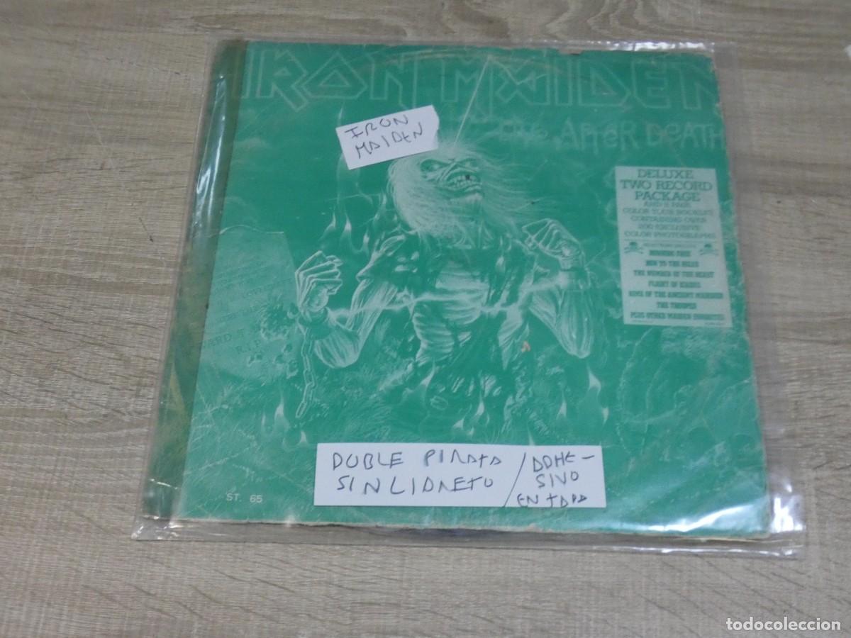 Discos de vinilo: ARKANSAS1980 BOXX762 VINILO LEVE USO AUN CORRECTO - IRON MAIDEN DOBLE PIRATA NO LIBRETO TAPA PEGATA