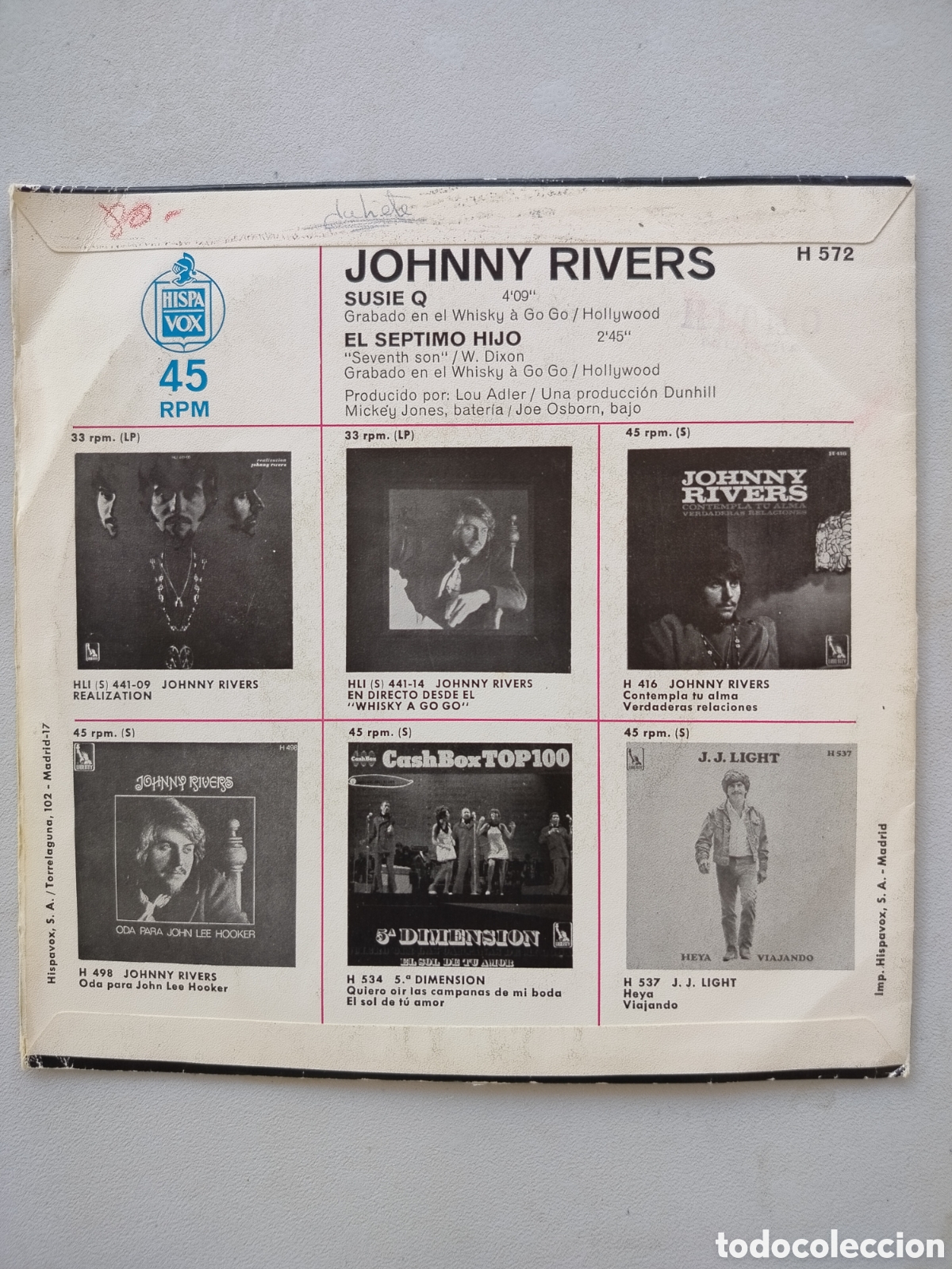 Discos de vinilo: Johnny Rivers Single 1970 - Foto 2