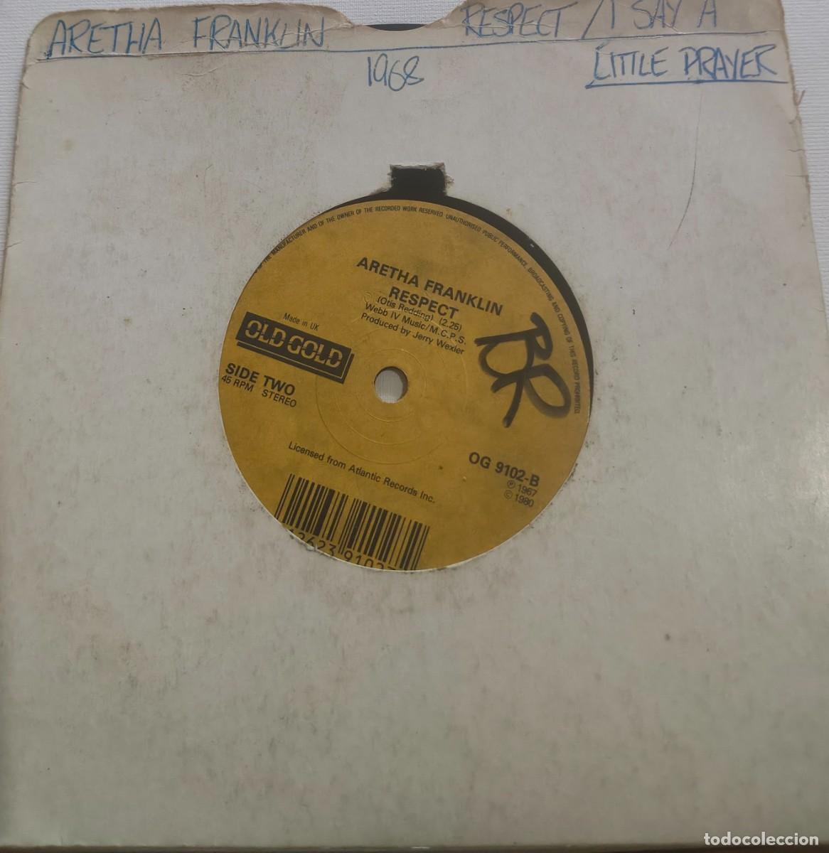Discos de vinilo: ARETHA FRANKLIN.RESPECT/I SAY A LITTLE PRAYER_PEDIDO MINIMO 11 EUROS