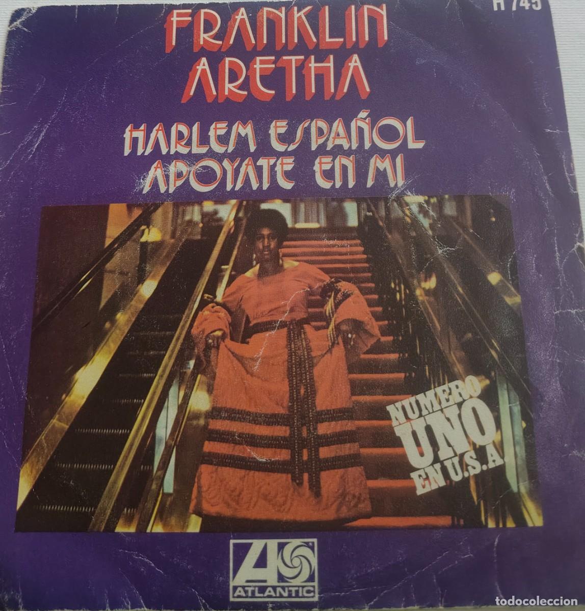 Discos de vinilo: ARETHA FRANKLIN-HARLEM ESPA&Ntilde;OL/APOYATE EN MI-PEDIDO MINIMO 11 EUROS