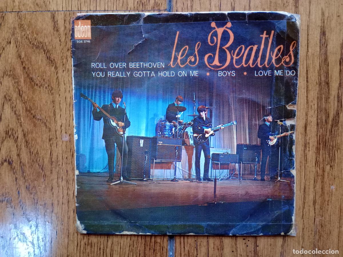 Discos de vinilo: Les Beatles - roll over Beethoven + you really gotta hold on me + boys + love me do