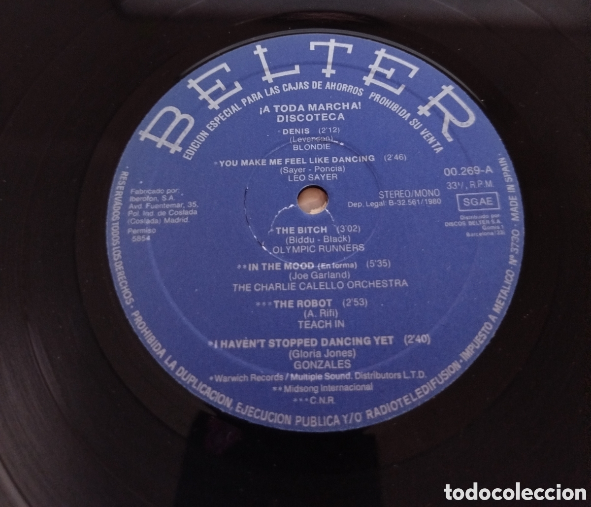 Discos de vinilo: A toda marcha. Discoteca. Belter - Foto 3