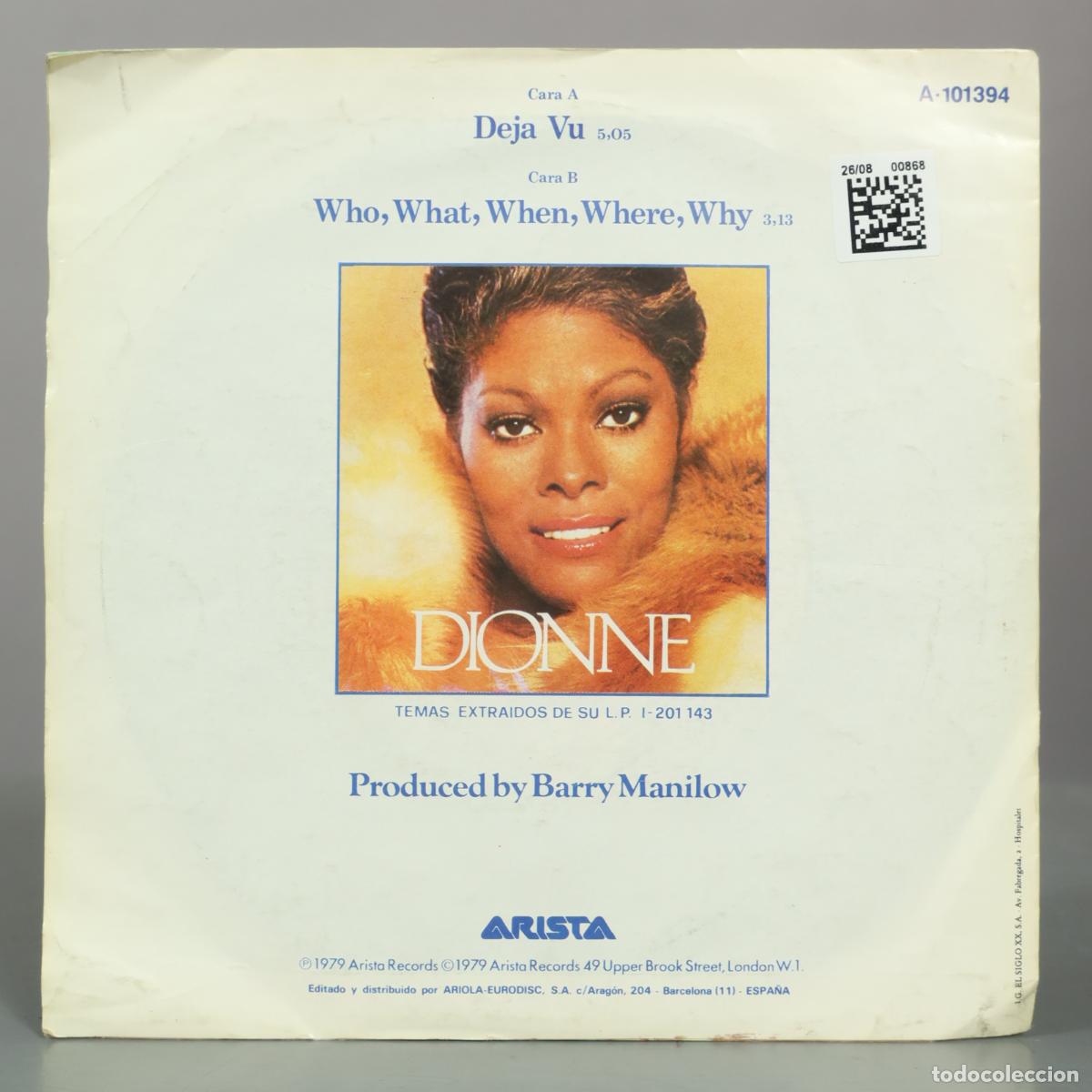 Discos de vinilo: SINGLE. D&eacute;ja Vu - Dionne Warwick - Foto 2