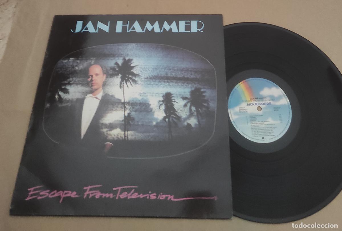 Discos de vinilo: Jan Hammer &lrm;&ndash; Escape From Television - LP MCA 1987 - ELECTRONICA POP 80'S -EXCELENTE
