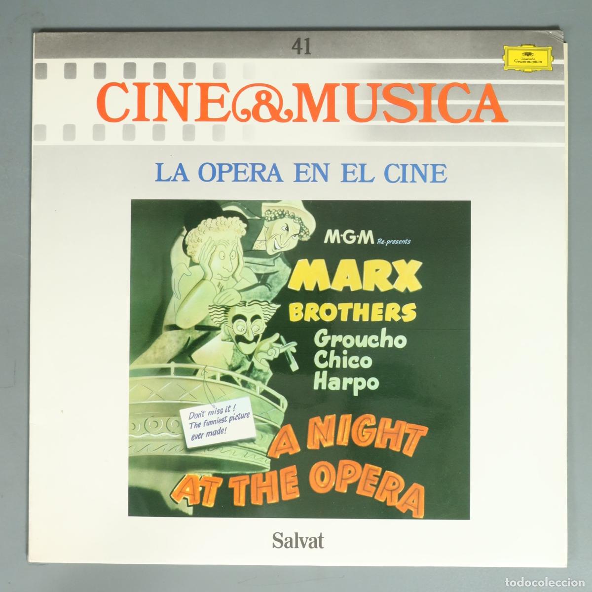 Discos de vinilo: LP. Cine & M&uacute;sica Fasc&iacute;culo 41: La &oacute;pera en el cine - Una noche en la &oacute;pera - Salvat
