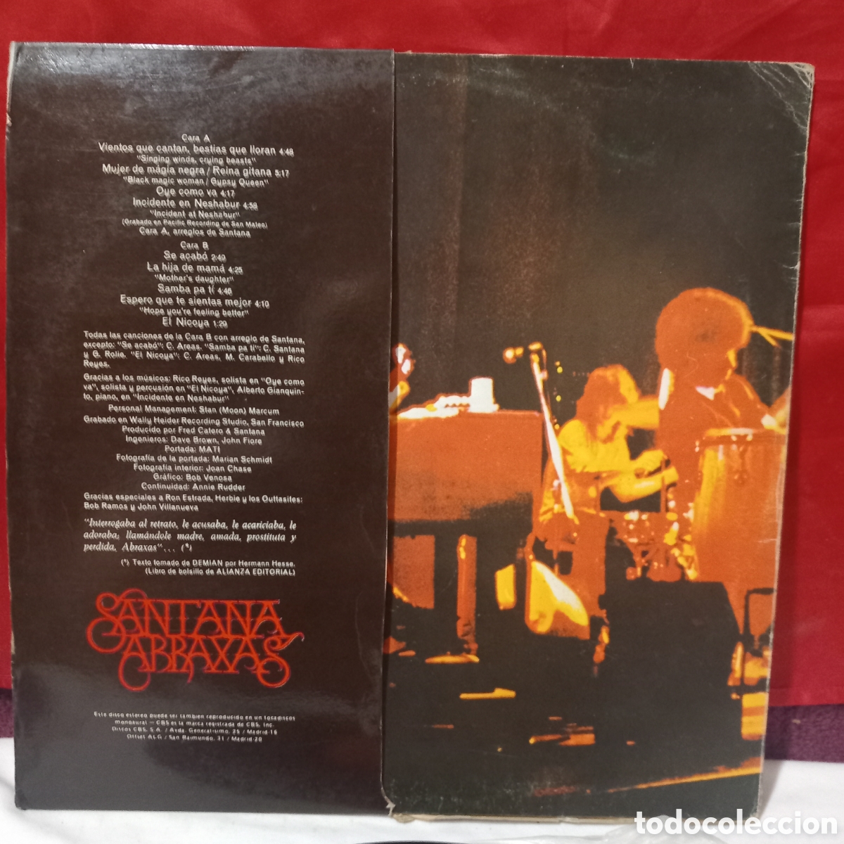 Discos de vinilo: LP SANTANA-ABRAXAS 1970 CBS SPAIN - Foto 2