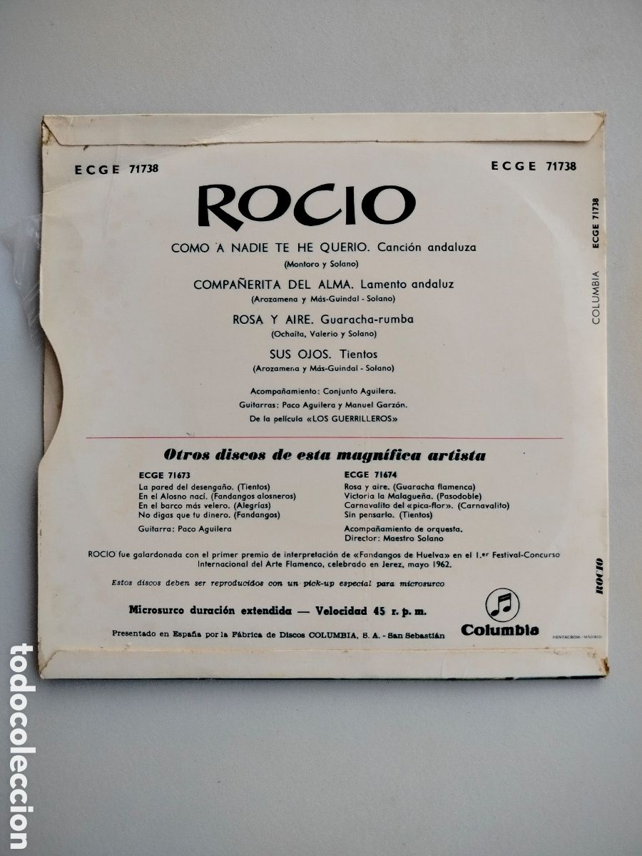 Discos de vinilo: Roc&iacute;o Jurado EP 1962 - Foto 2