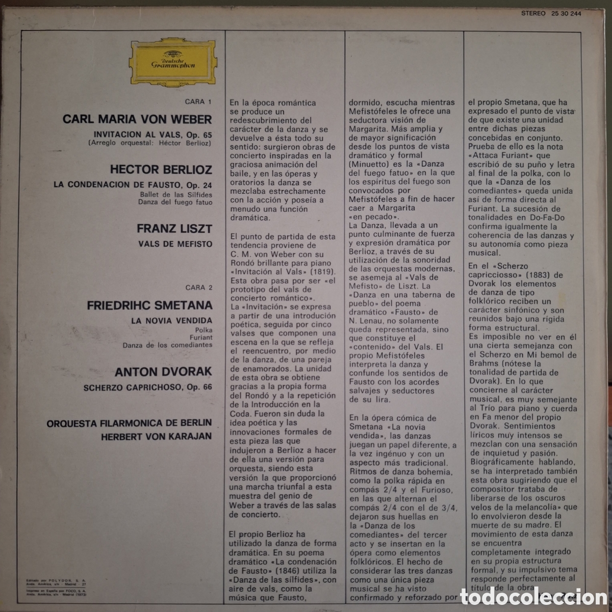Discos de vinilo: Invitaci&oacute;n al Vals. Dtor: Von Karajan - Foto 2