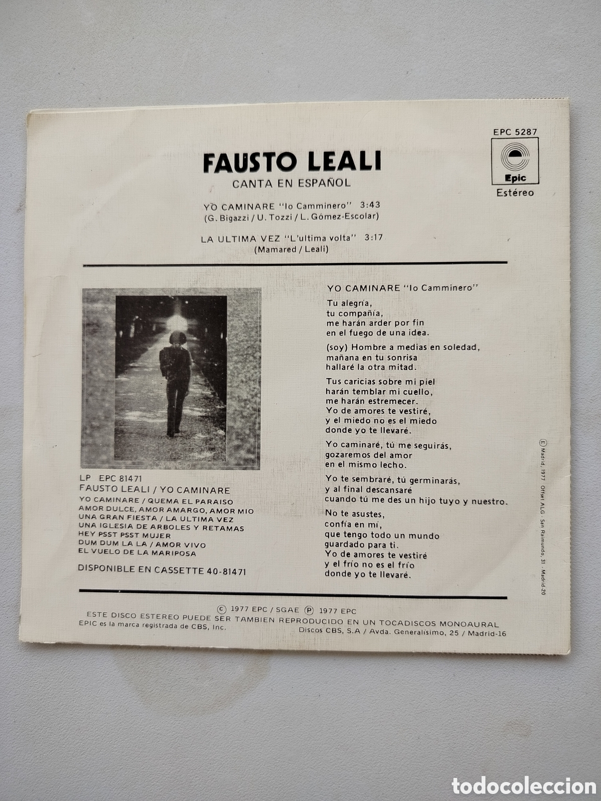 Discos de vinilo: Fausto Leali Single 1977 - Foto 2
