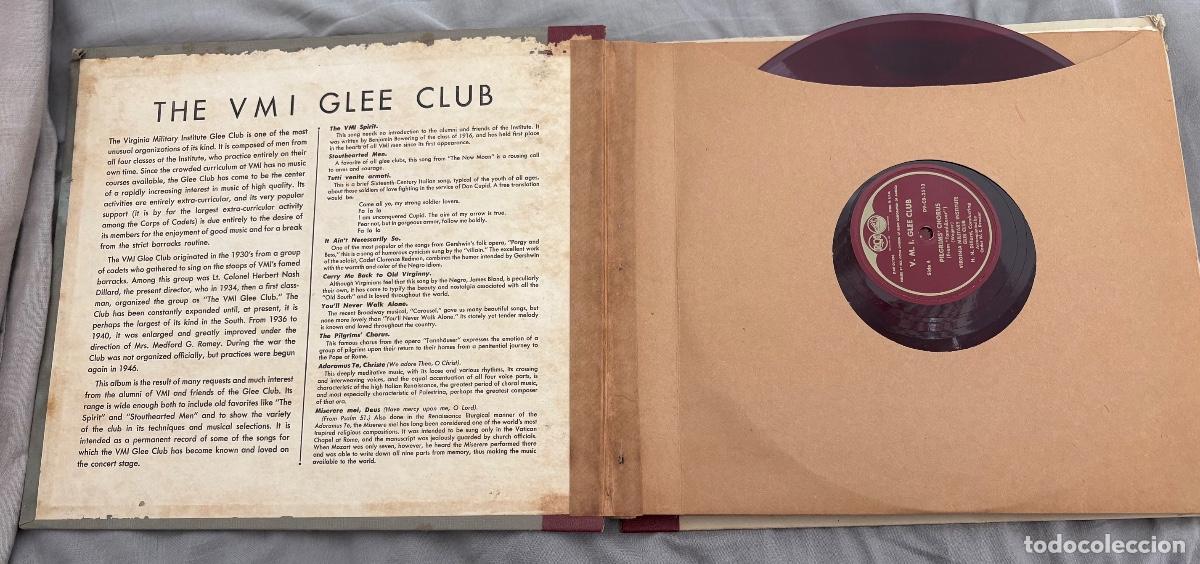 Discos de vinilo: The V.M.I. Glee Club &ndash; Virginia Military Institute &ndash; RCA Victor 1949 &ndash; 4 discos 78 rpm
