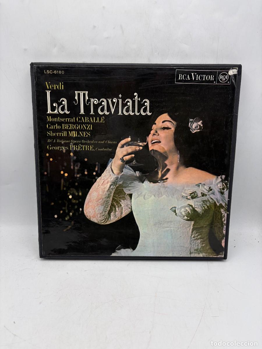 Discos de vinilo: LP BOX 3 DISCOS - VERDI - LA TRAVIATA - MONTSERRAT CABALLE - BERGONZI - MILNES - PRETRE - RCA