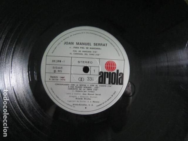 Discos de vinilo: JOAN MANUEL SERRAT - PARA PIEL DE MANZANA LP - ORIGINAL ESPA&Ntilde;OL - ARIOLA RECORDS 1975 - SIN FUNDA -