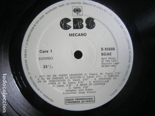 Discos de vinilo: MECANO - MACANO LP DEBUT PROMOCIONAL - ORIGINAL ESPA&Ntilde;OL - CBS RECORDS 1982 MUY NUEVO (5) SIN FUNDA -