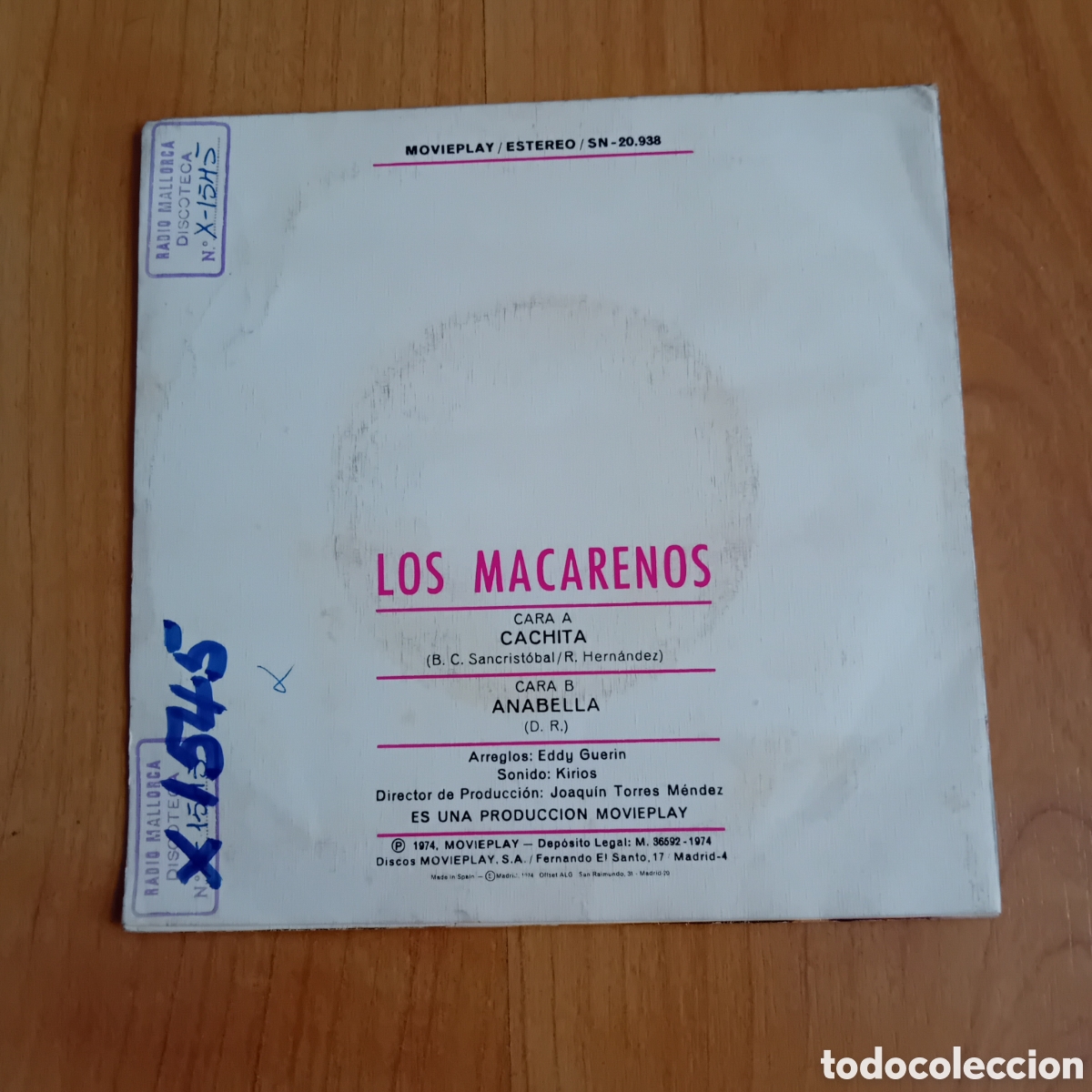 Discos de vinilo: LOS MACARENOS. CACHITA - Foto 2