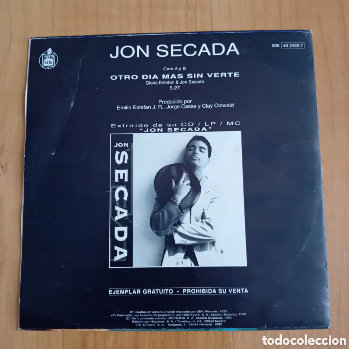 Discos de vinilo: JON SECADA. OTRO DIA MAS SIN VERTE - Foto 2