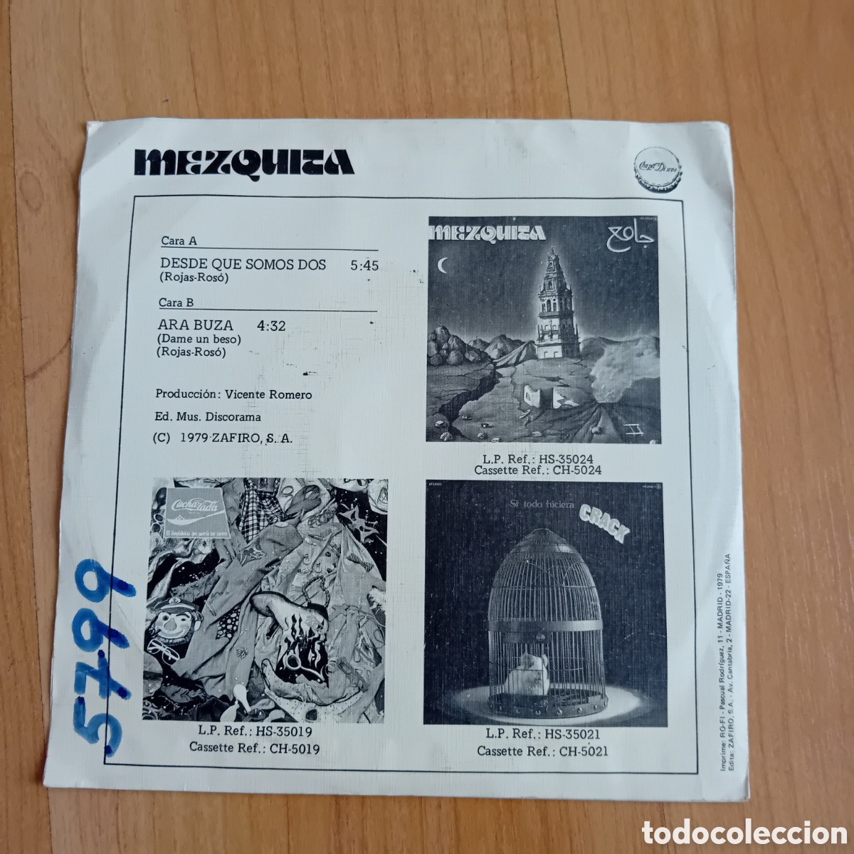 Discos de vinilo: MEZQUITA. DESDE QUE SOMOS DOS - Foto 2