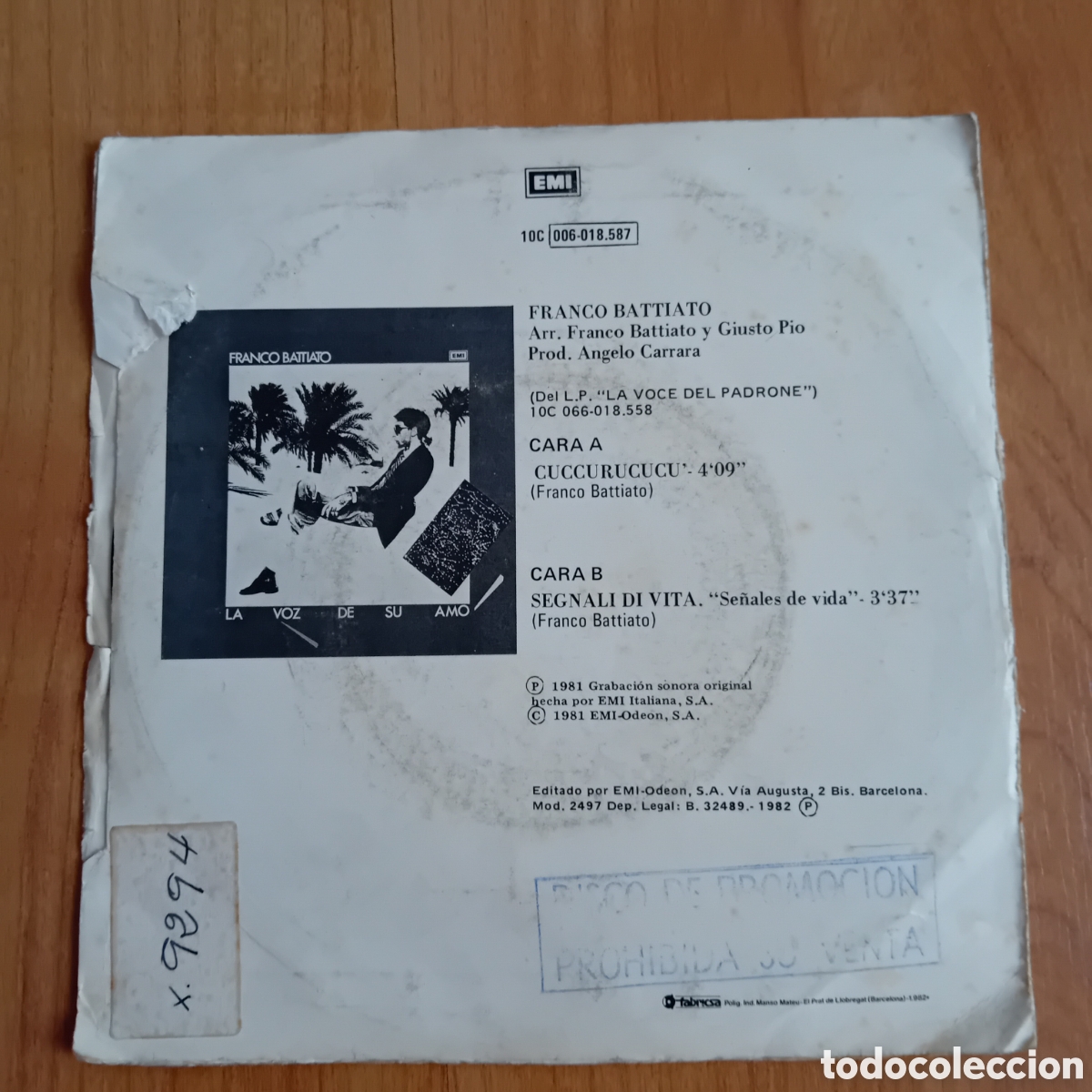 Discos de vinilo: FRANCO BATTIATO. CUCCURUCUCU - Foto 2