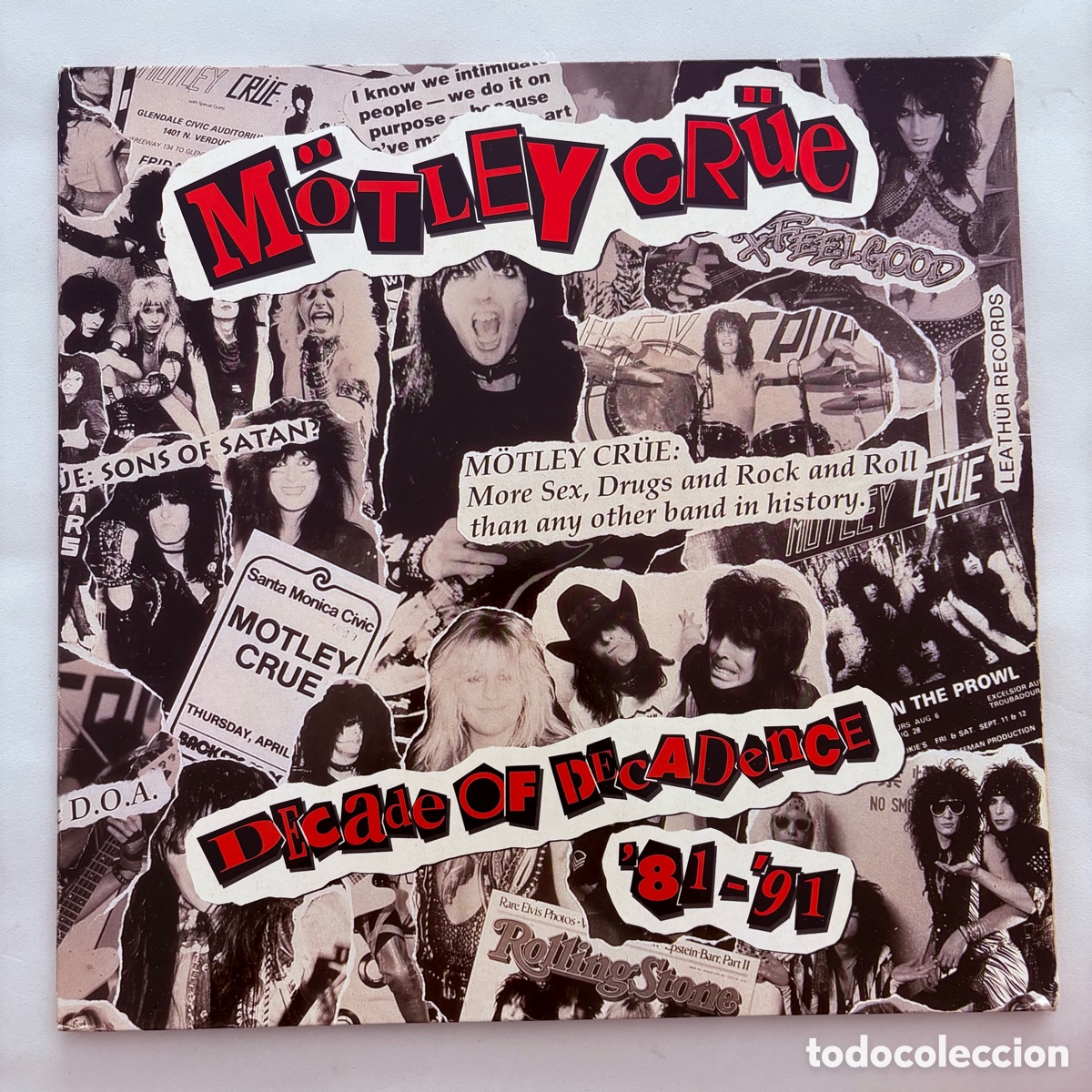 Discos de vinilo: doble lp M&ouml;tley Cr&uuml;e &lrm;&ndash; Decade Of Decadence '81-'91 edicion europea de 1991