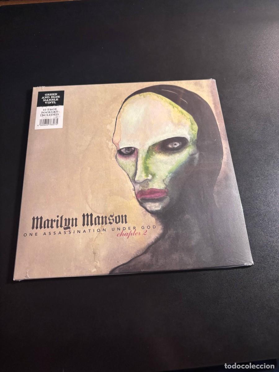 Discos de vinilo: Marilyn Manson One Assassination Under God (Chapter 2) Disco de vinilo verde y azul LP metal MM