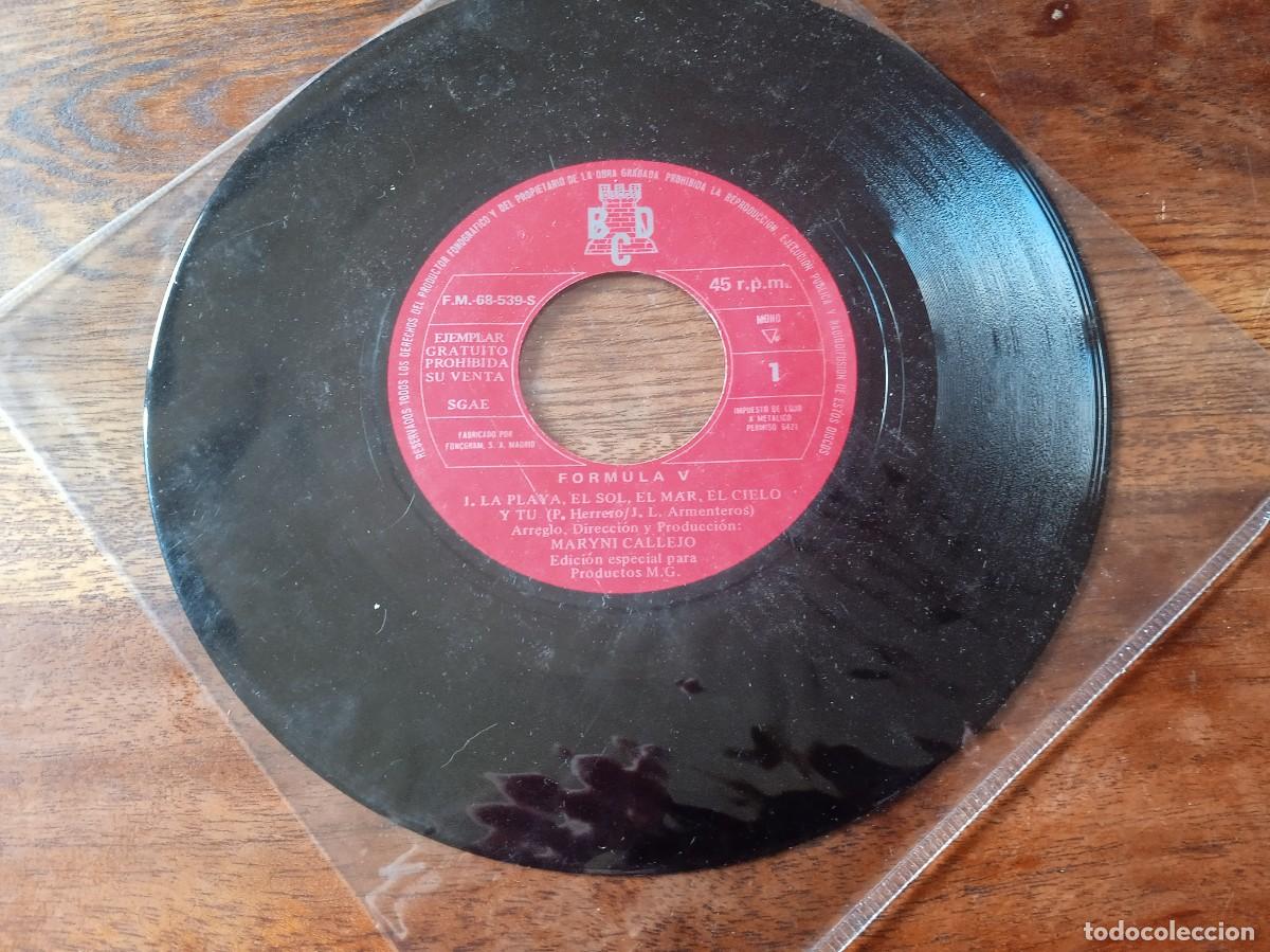 Discos de vinilo: Formula V - La playa el sol el mar el cielo y tu, Tengo tu amor - Single original BCD 1970 Promo