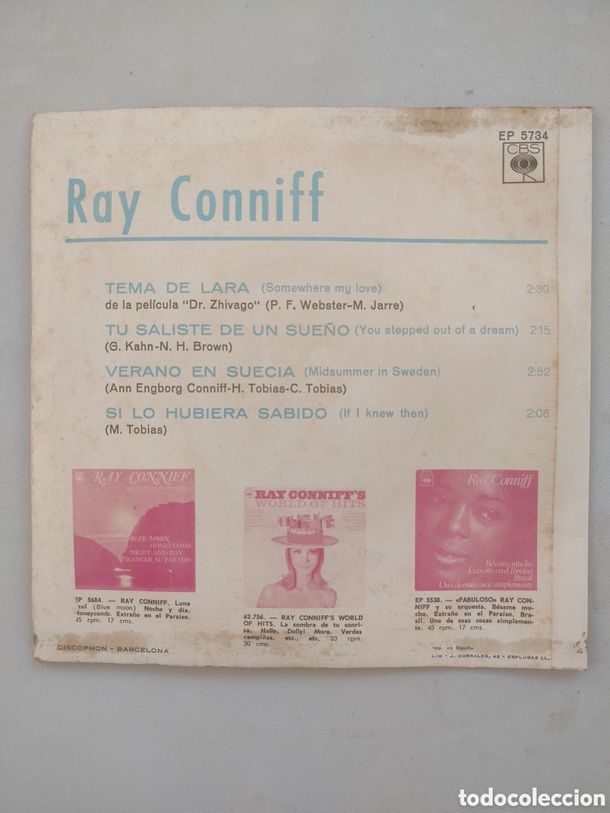 Discos de vinilo: Ray Conniff EP 1966. - Foto 2