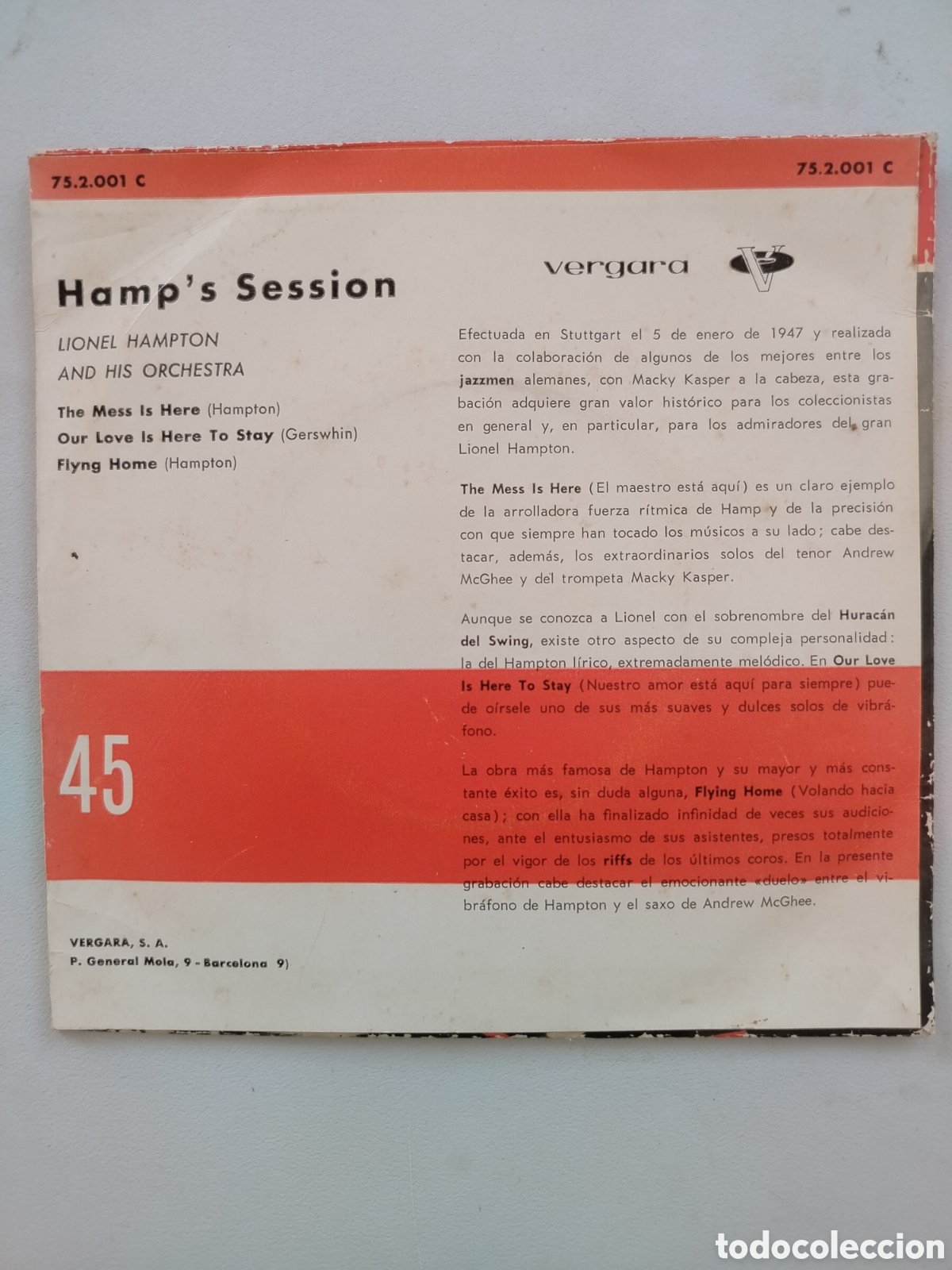 Discos de vinilo: Lionel Hampton Orchestra EP - Foto 2