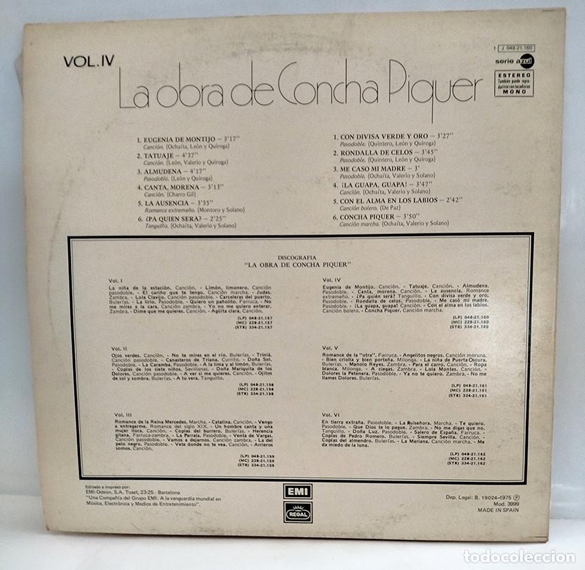 Discos de vinilo: 4 vinilos Concha Piquer - Foto 6