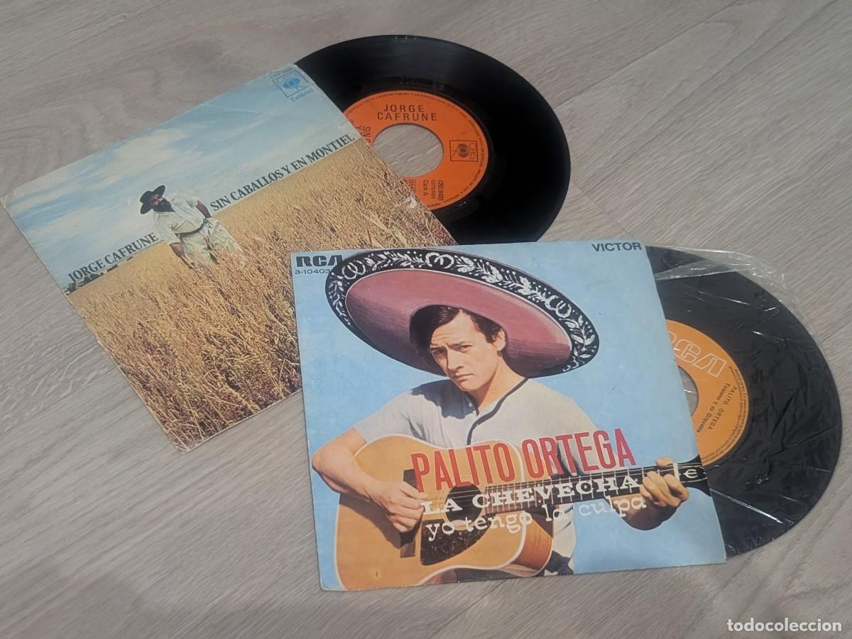 Discos de vinilo: LOTE DE 2 SINGLES DE MUSICA HISPANOAMERICANA ..PALITO ORTEGA Y JORGE CAFRUNE - RCA Y CBS