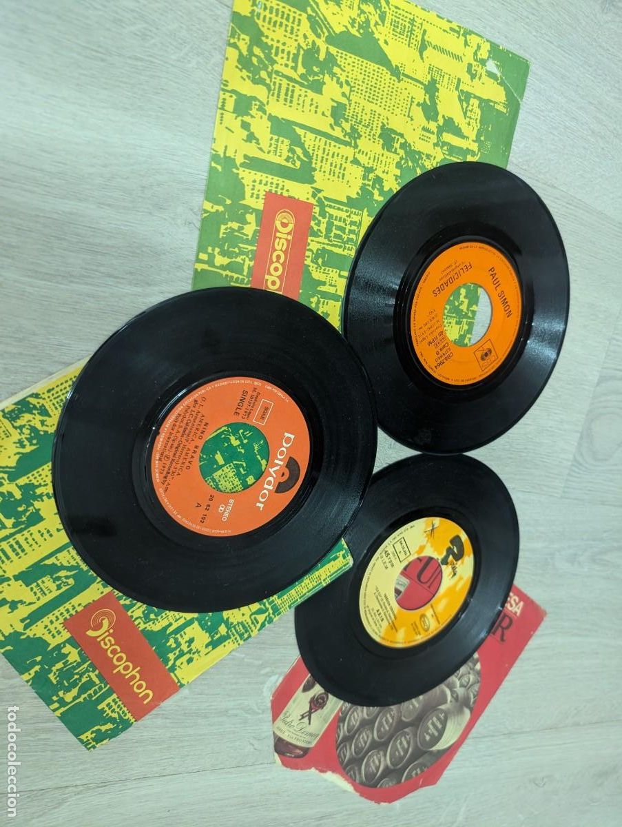 Discos de vinilo: LOTE DE 3 SINGLES VARIADOS - NINO BRAVO - AMERICA AMERICA + PAUL SIMON - FELICIDADES+AXIS - ELA ELA