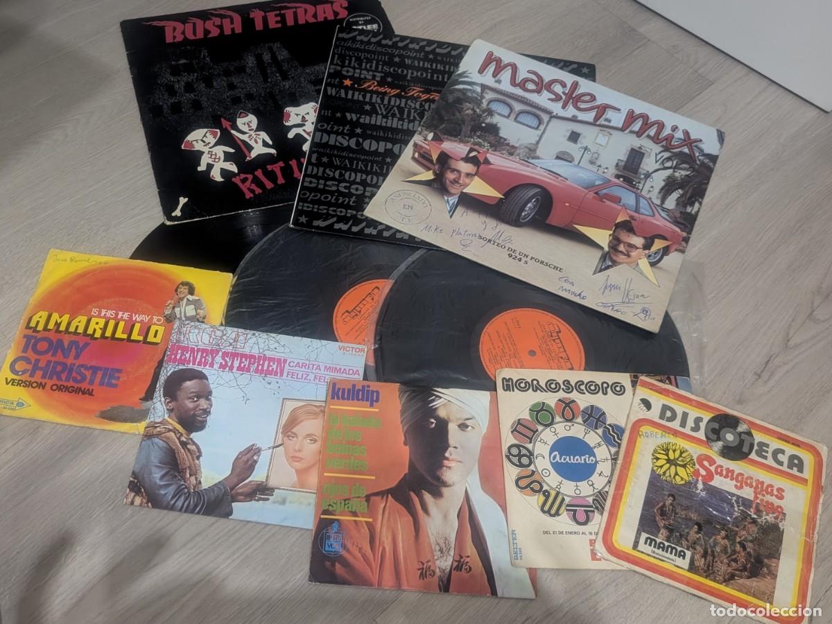 Discos de vinilo: GRAN LOTE DE VINILOS - 3 LP - MUSICA VARIADA - CARNAVAL DE CAMP . Y EXITOS TV + 5 SINGLES + PORTADAS