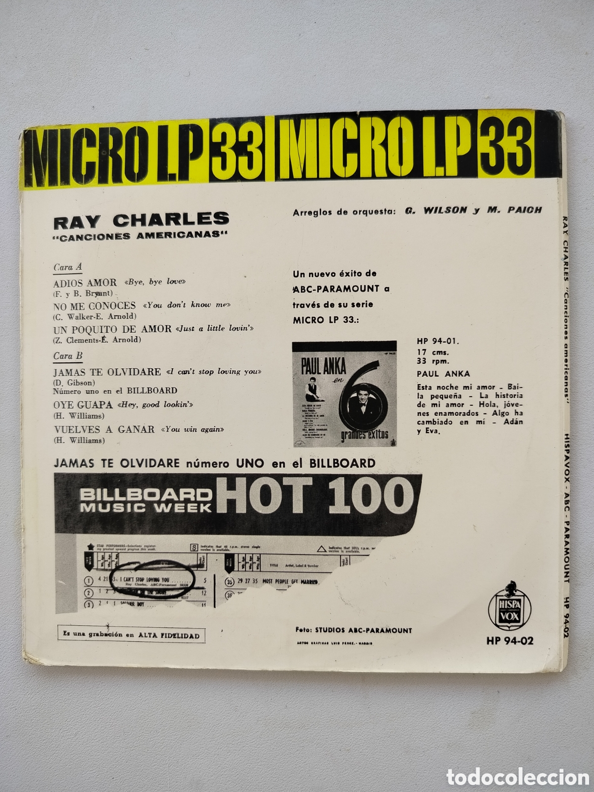 Discos de vinilo: Ray Charles Micro LP 33 - Foto 2