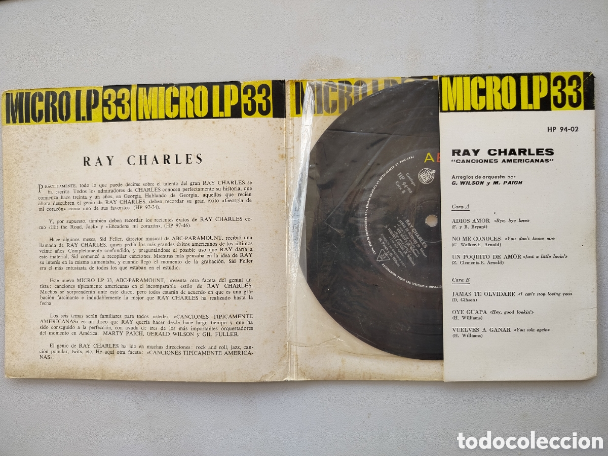 Discos de vinilo: Ray Charles Micro LP 33 - Foto 3