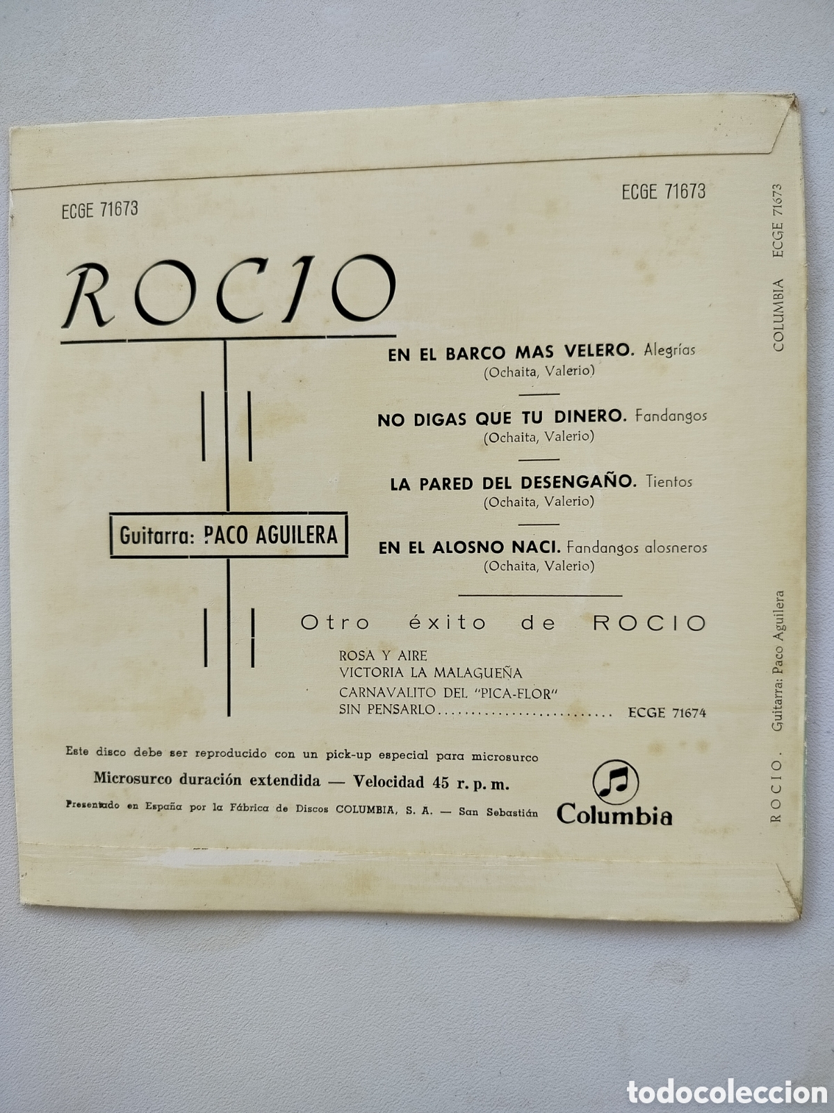 Discos de vinilo: Roc&iacute;o Jurado Primer Trabajo - Foto 2