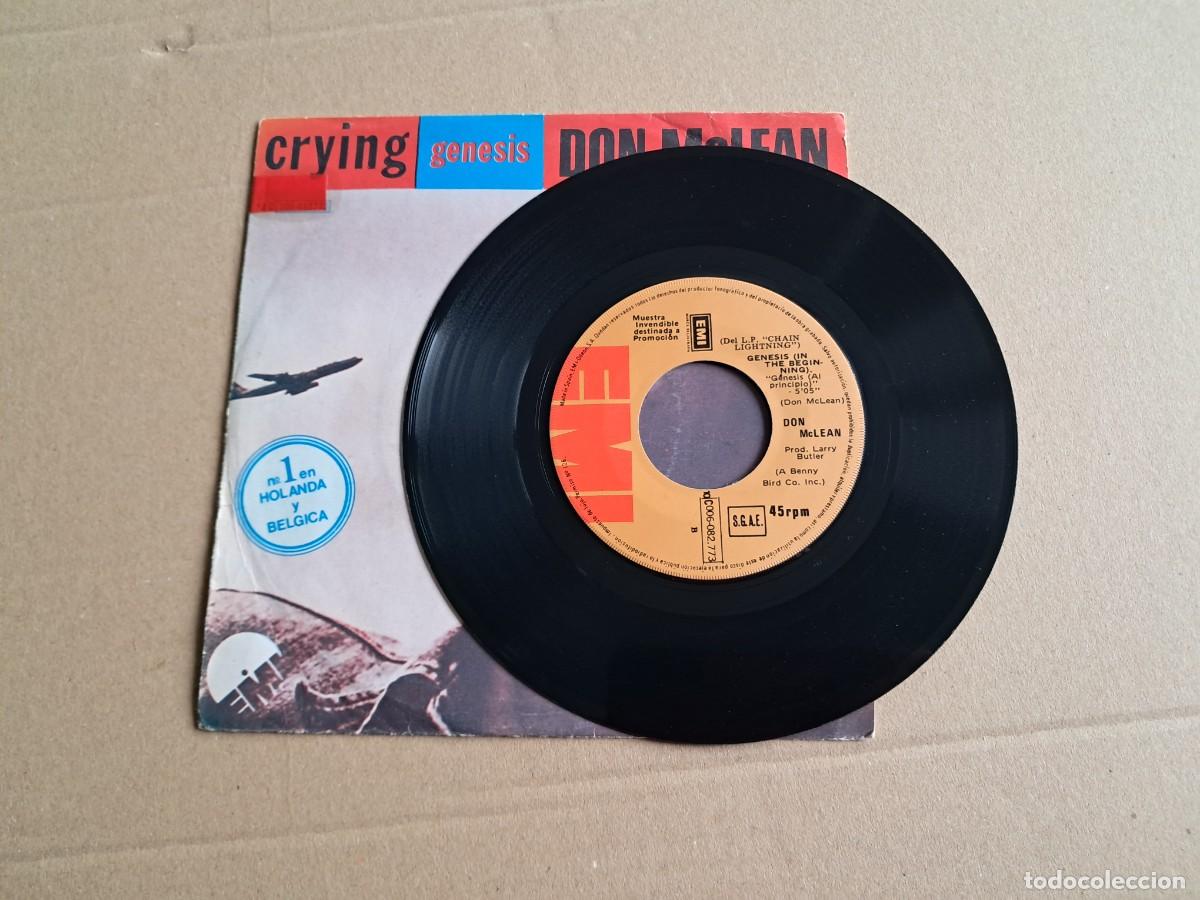 Discos de vinilo: DON MCLEAN - CRYING SINGLE 1980 EDICION ESPA&Ntilde;OLA - Foto 2