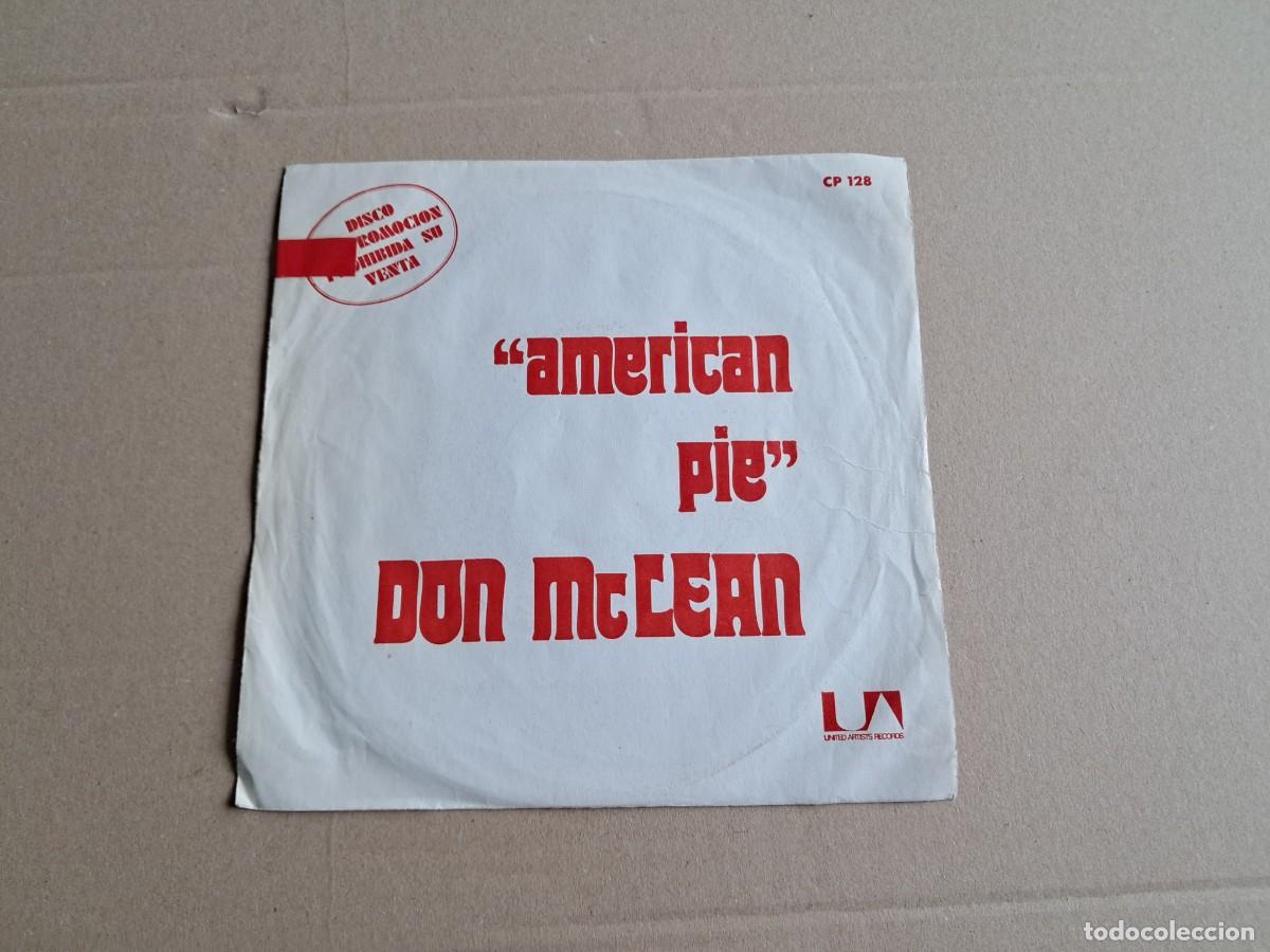 Discos de vinilo: DON MCLEAN - AMERICAN PIE SINGLE PROMOCIONAL 1972 EDICION ESPA&Ntilde;OLA