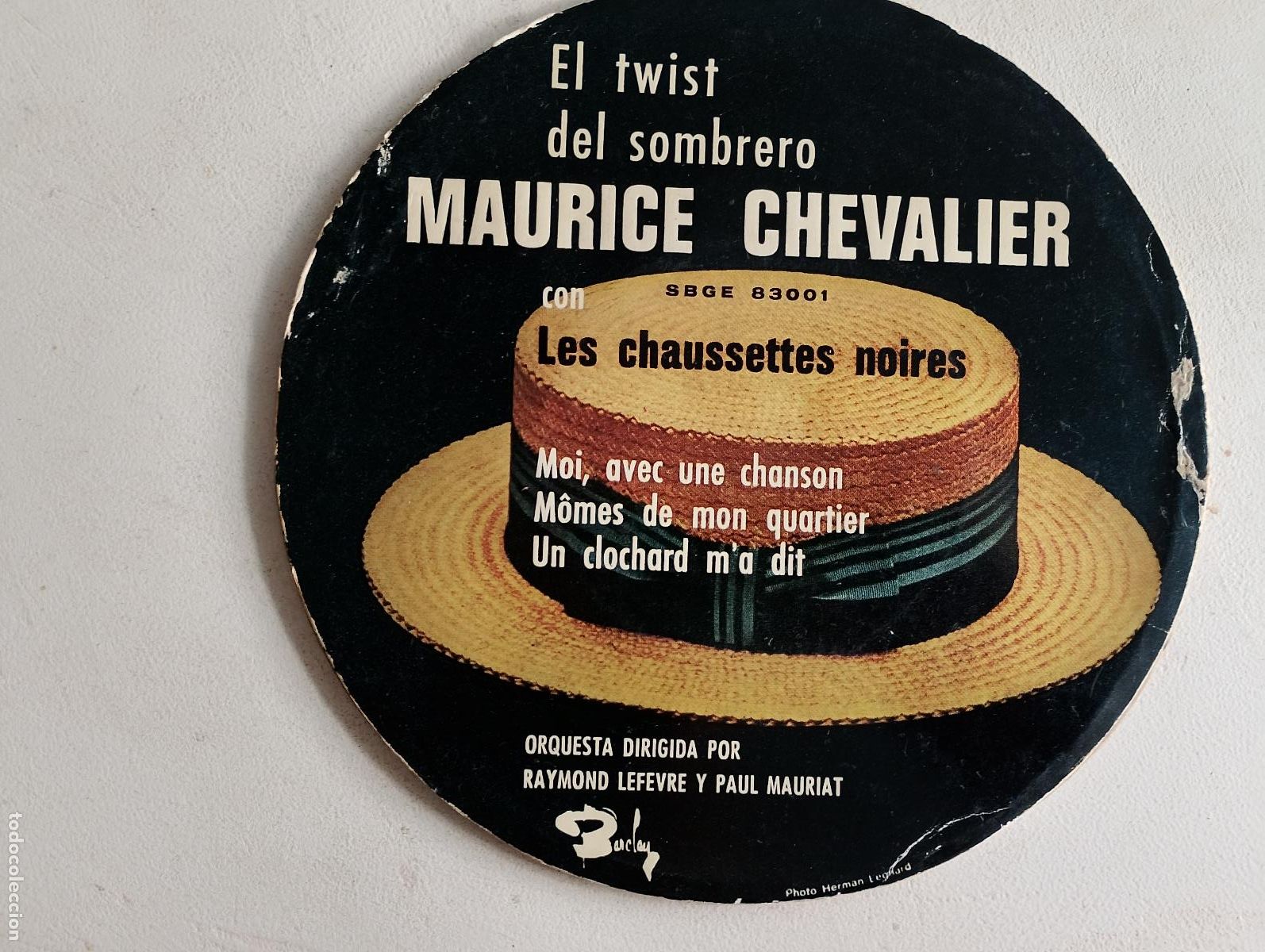 Discos de vinilo: Maurice Chevalier avec Les Chaussettes Noires &ndash; El Twist Del Sombrero,1962,ed espa&ntilde;ola,Rock & Roll,