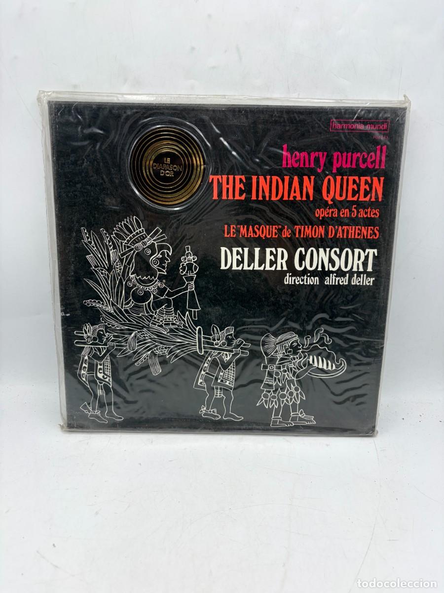 Discos de vinilo: LP - PURCELL - THE INDIAN QUEEN / LE MASQUE DE TIMON D'ATHENES - DELLER CONSORT - HARMONIA MUNDI