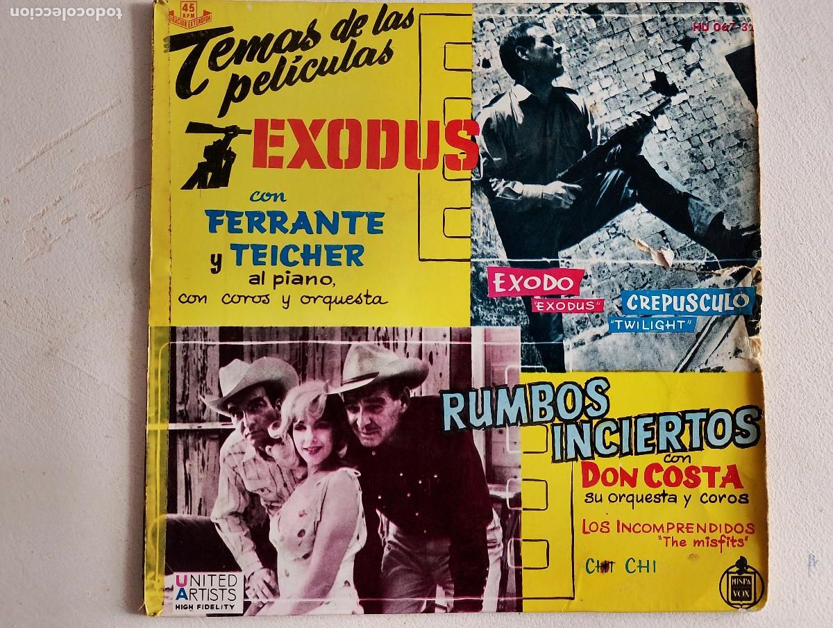Discos de vinilo: Ferrante Y Teicher*, Don Costa &ndash; Temas De Las Pel&iacute;culas &rdquo;Exodo&rdquo; Y &rdquo;Rumbos Inciertos&rdquo; 1961 ed espa&ntilde;ol