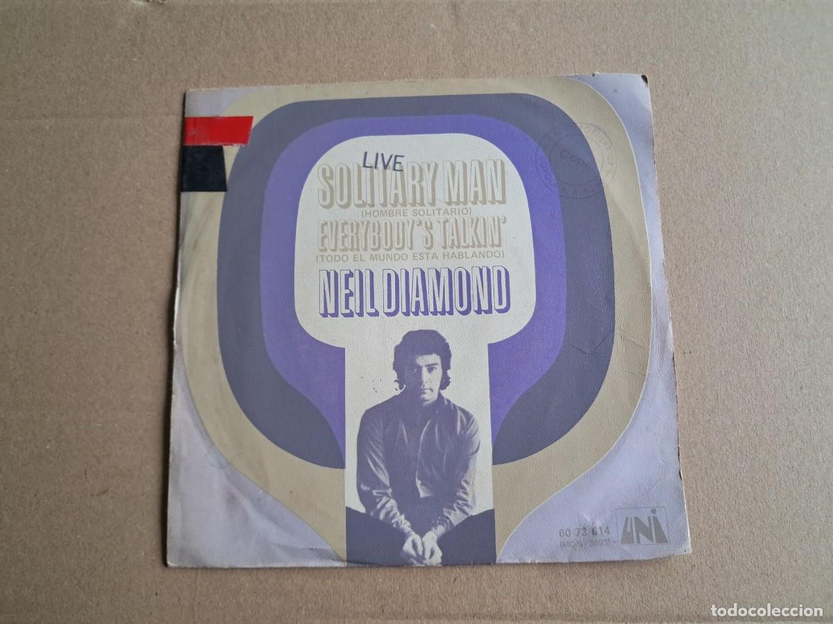 Discos de vinilo: NEIL DIAMOND - SOLITARY MAN SINGLE 1970 EDICION ESPA&Ntilde;OLA