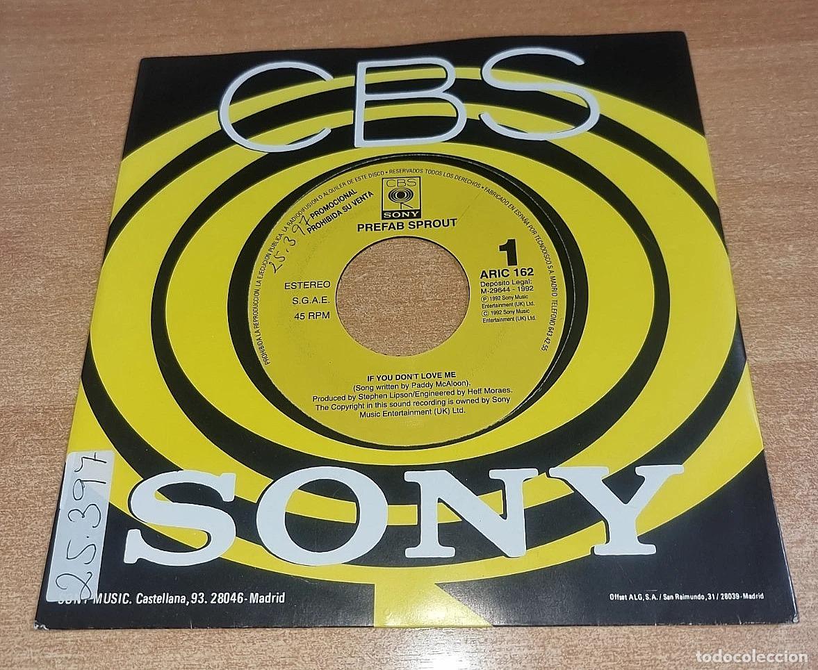 Discos de vinilo: PREFAB SPROUT If you don't love me 7&rdquo; SINGLE VINILO PROMO DEL A&Ntilde;O 1992 1 TEMA