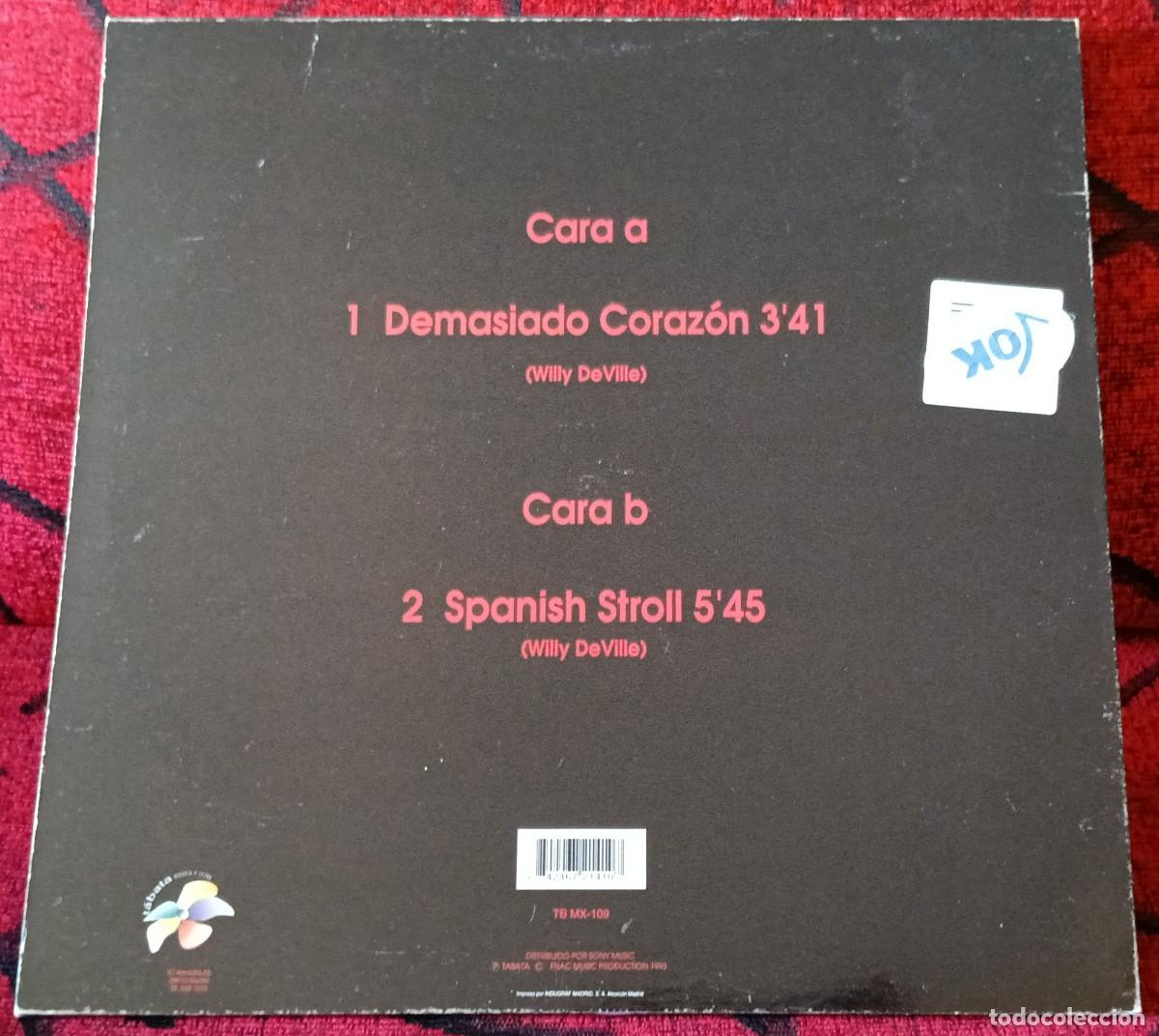 Discos de vinilo: WILLY DEVILLE ** Demasiado Corazon (Live) ** MAXI SINGLE VINILO 1993 - Foto 2
