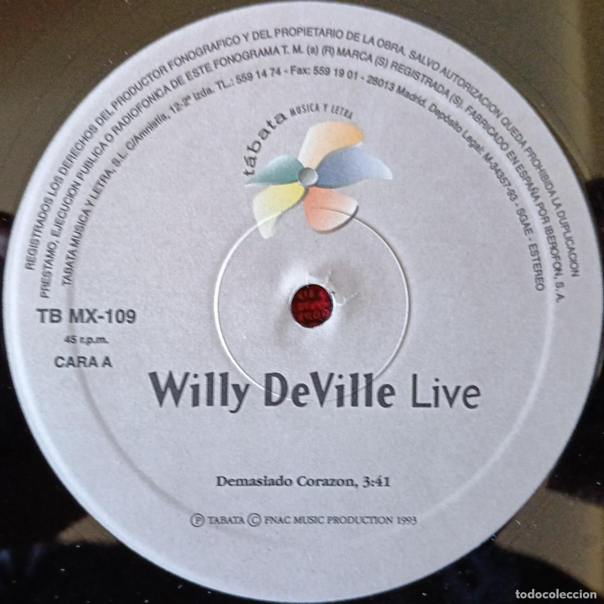 Discos de vinilo: WILLY DEVILLE ** Demasiado Corazon (Live) ** MAXI SINGLE VINILO 1993 - Foto 3