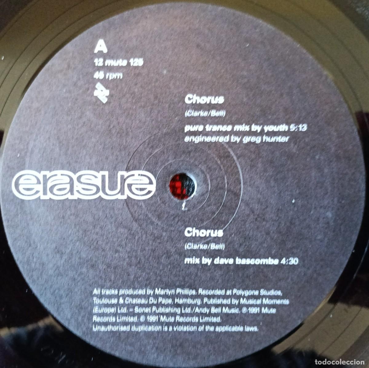 Discos de vinilo: ERASURE ** Chorus ** MAXI SINGLE VINILO 1991 UK - Foto 3
