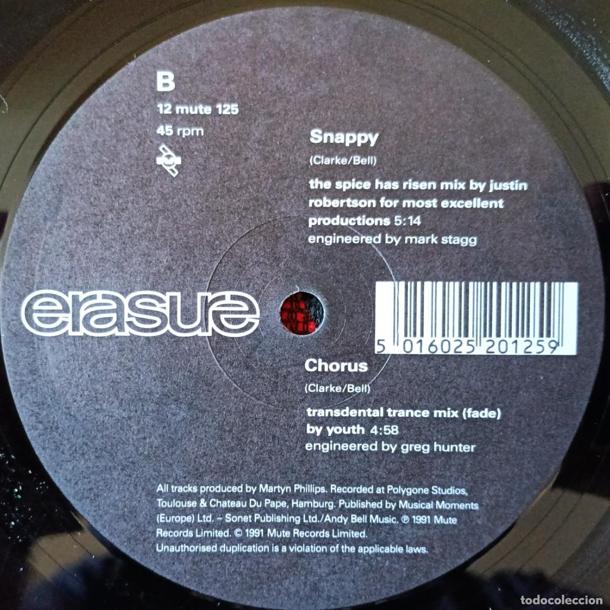 Discos de vinilo: ERASURE ** Chorus ** MAXI SINGLE VINILO 1991 UK - Foto 4