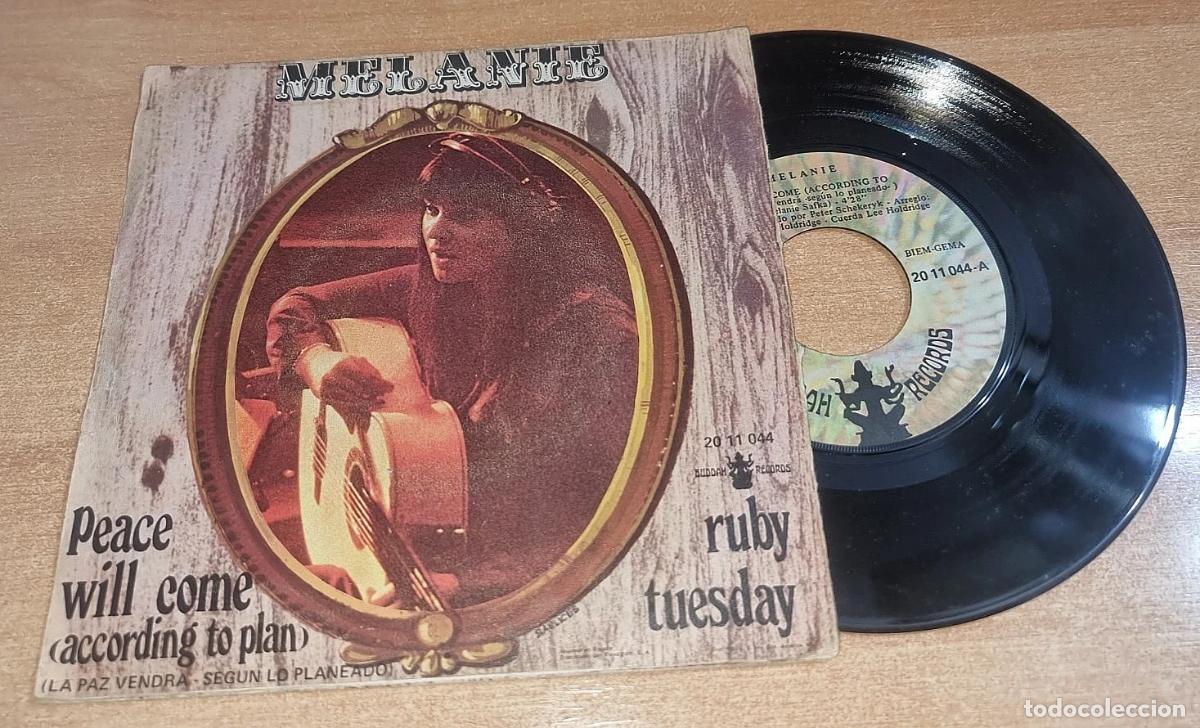 Discos de vinilo: MELANIE Peace will come 7&rdquo; SINGLE VINILO DEL A&Ntilde;O 1970 CONTIENE 2 TEMAS