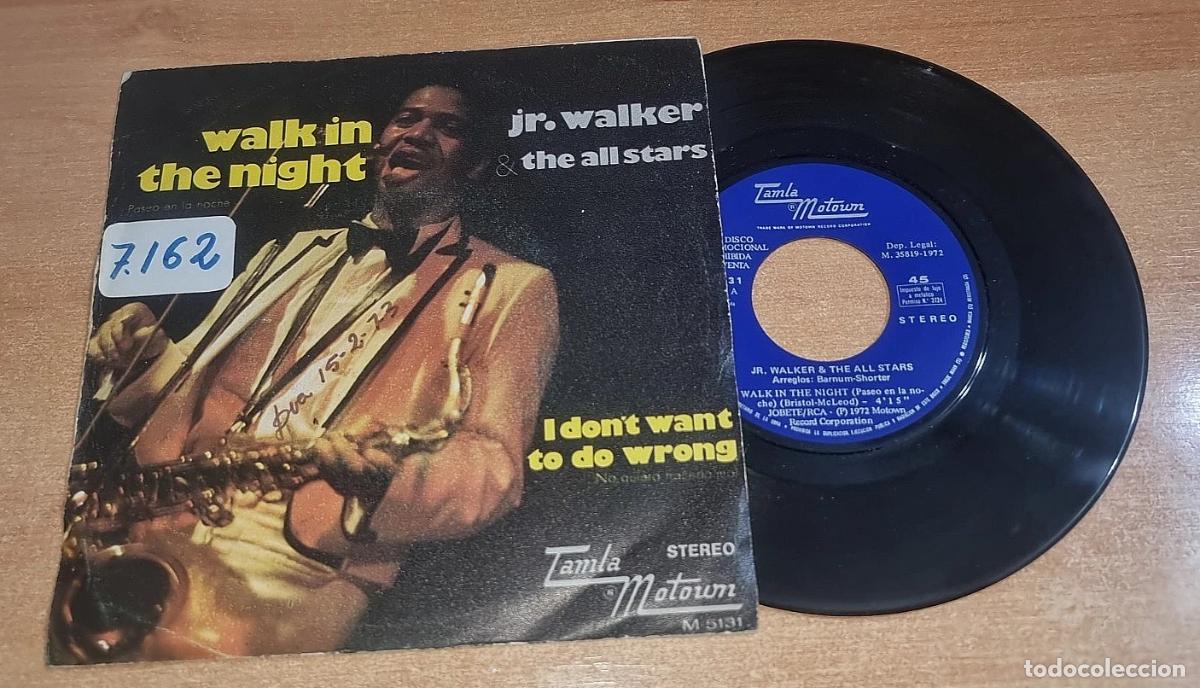 Discos de vinilo: JR. WALKER & THE ALL STARS Walk in the night 7&rdquo; SINGLE VINILO PROMO DEL A&Ntilde;O 1973 MOTOWN 2 TEMAS