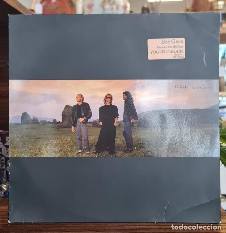 Discos de vinilo: Lp Bee Gees &rdquo;E.S.P.&rdquo;1987 Warner Bros Alemania Arif Mardin - Incluye &rdquo;You Win Again&rdquo;