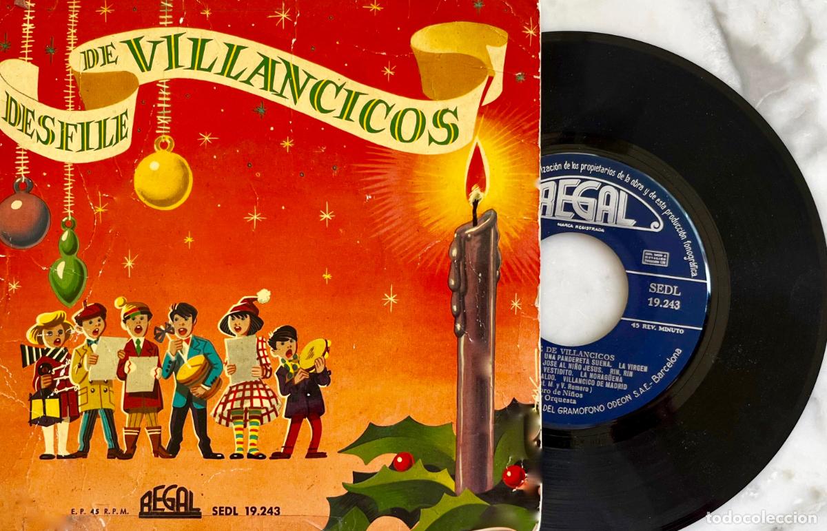 Discos de vinilo: DESFILE DE VILLANCICOS. CORO DE NI&Ntilde;OS Y ORQUESTA. CHIQUIRRITIN. VIRGEN Y SAN JOSE... EP ESPA&Ntilde;A 1959